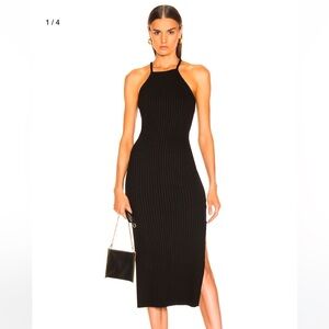 THE RANGE FRAMED RIBBED MIDI DRESS KNIT  SMALL C